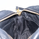 PRADA Shoulder Bag Leather Black Gold Auth am12900A-21