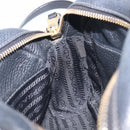 PRADA Shoulder Bag Leather Black Gold Auth am12900A-22