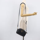 PRADA Shoulder Bag Leather Black Gold Auth am12900A-25