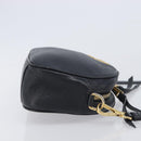 PRADA Shoulder Bag Leather Black Gold Auth am12900A-4