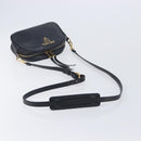 PRADA Shoulder Bag Leather Black Gold Auth am12900A-7