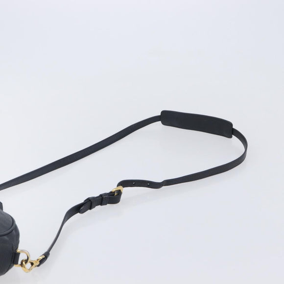 PRADA Shoulder Bag Leather Black Gold Auth am12900A