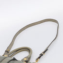 Miu Miu Side ribbon Hand Bag Leather 2way Gray Gold Auth am12902A-11