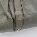 Miu Miu Side ribbon Hand Bag Leather 2way Gray Gold Auth am12902A-17