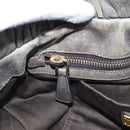 Miu Miu Side ribbon Hand Bag Leather 2way Gray Gold Auth am12902A-25