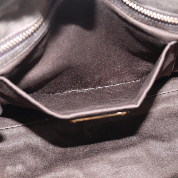 Miu Miu Side ribbon Hand Bag Leather 2way Gray Gold Auth am12902A
