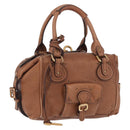 Chloe Paddington Hand Bag Leather Brown Gold Auth am12905V-1