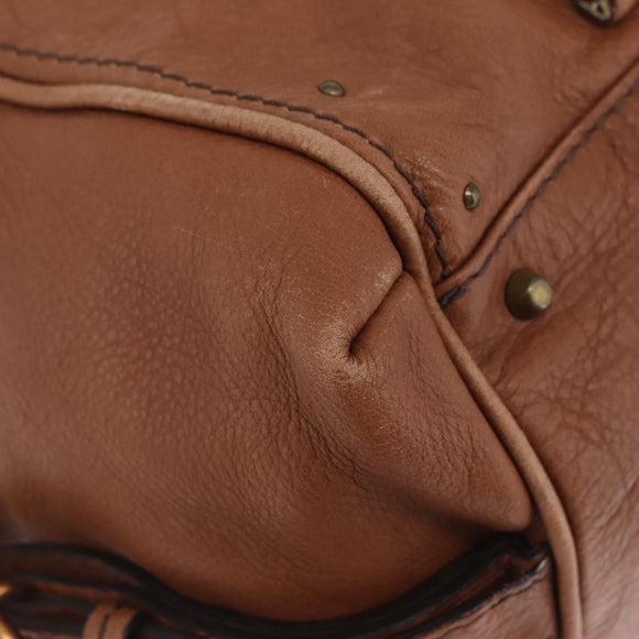 Chloe Paddington Hand Bag Leather Brown Gold Auth am12905V