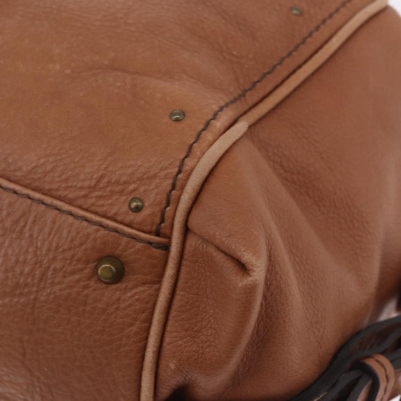 Chloe Paddington Hand Bag Leather Brown Gold Auth am12905V