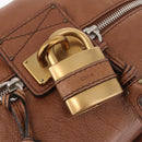 Chloe Paddington Hand Bag Leather Brown Gold Auth am12905V-14