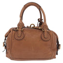 Chloe Paddington Hand Bag Leather Brown Gold Auth am12905V-3