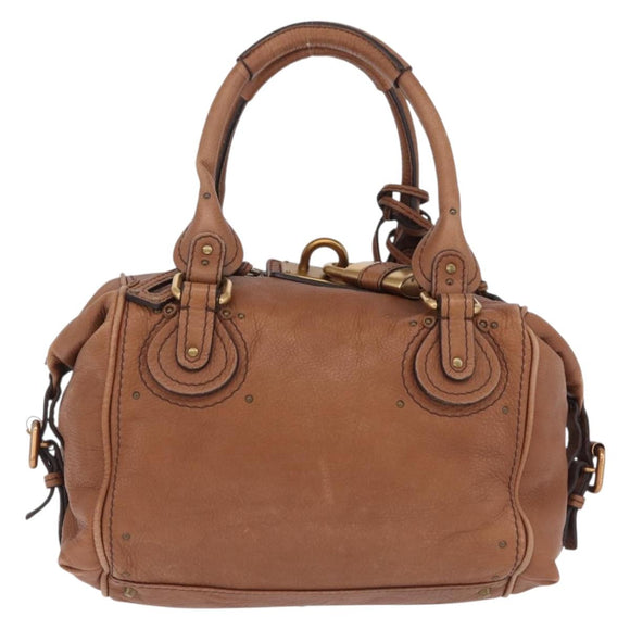 Chloe Paddington Hand Bag Leather Brown Gold Auth am12905V