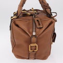 Chloe Paddington Hand Bag Leather Brown Gold Auth am12905V-5