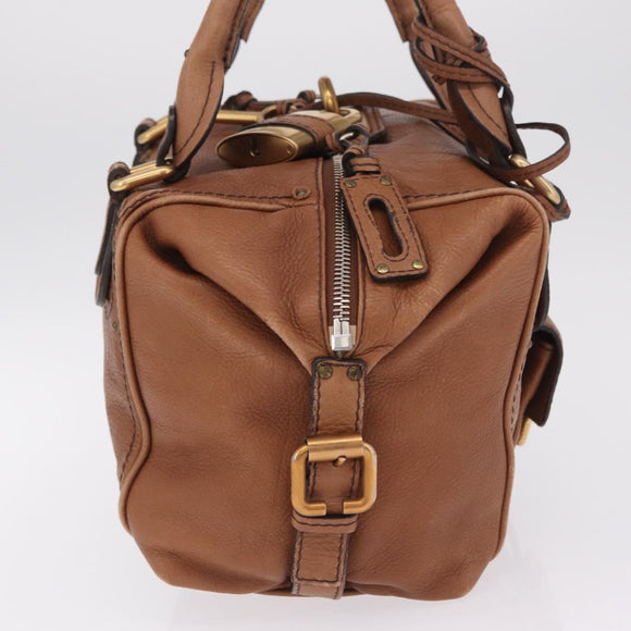 Chloe Paddington Hand Bag Leather Brown Gold Auth am12905V