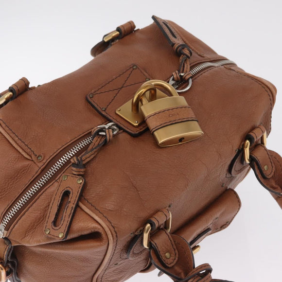Chloe Paddington Hand Bag Leather Brown Gold Auth am12905V