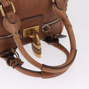 Chloe Paddington Hand Bag Leather Brown Gold Auth am12905V-7
