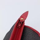 Saint Laurent Clutch Bag Leather Canvas Red Gray gold Auth am12909A-16
