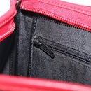 Saint Laurent Clutch Bag Leather Canvas Red Gray gold Auth am12909A-21