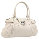 Salvatore Ferragamo Gancini Marissa Hand Bag Leather White Silver Auth am12920V-1