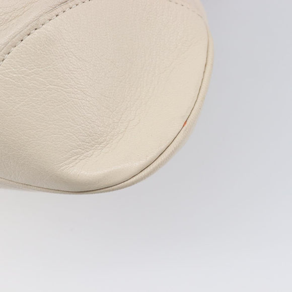 Salvatore Ferragamo Gancini Marissa Hand Bag Leather White Silver Auth am12920V