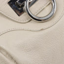 Salvatore Ferragamo Gancini Marissa Hand Bag Leather White Silver Auth am12920V-17