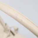 Salvatore Ferragamo Gancini Marissa Hand Bag Leather White Silver Auth am12920V-19
