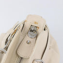 Salvatore Ferragamo Gancini Marissa Hand Bag Leather White Silver Auth am12920V-23