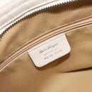 Salvatore Ferragamo Gancini Marissa Hand Bag Leather White Silver Auth am12920V-25