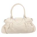 Salvatore Ferragamo Gancini Marissa Hand Bag Leather White Silver Auth am12920V-3