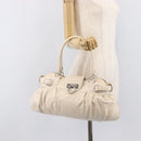 Salvatore Ferragamo Gancini Marissa Hand Bag Leather White Silver Auth am12920V-32
