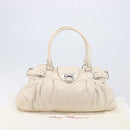 Salvatore Ferragamo Gancini Marissa Hand Bag Leather White Silver Auth am12920V-33