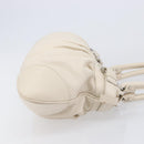Salvatore Ferragamo Gancini Marissa Hand Bag Leather White Silver Auth am12920V-4