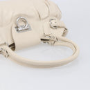 Salvatore Ferragamo Gancini Marissa Hand Bag Leather White Silver Auth am12920V-7