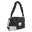 PRADA Ready Lock Hand Bag Leather Black Silver Auth am12925V-1