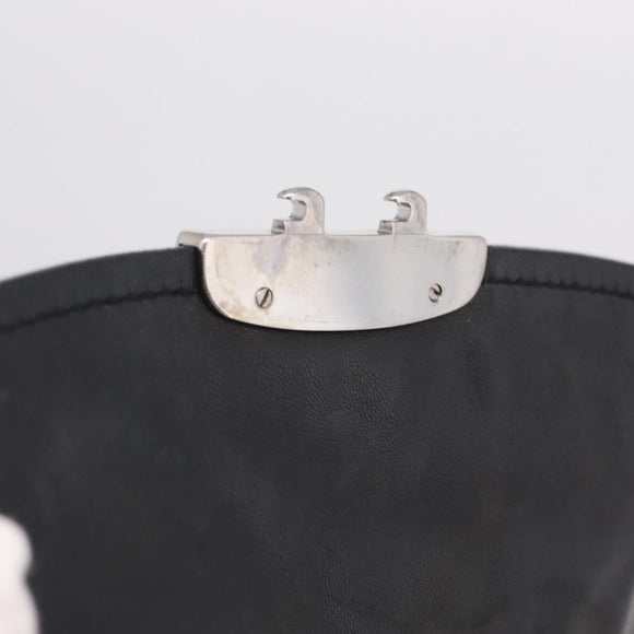 PRADA Ready Lock Hand Bag Leather Black Silver Auth am12925V