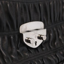 PRADA Ready Lock Hand Bag Leather Black Silver Auth am12925V-19