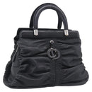 Christian Dior Carreno Hand Bag Leather Black Silver Auth am12928V-1