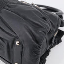 Christian Dior Carreno Hand Bag Leather Black Silver Auth am12928V-10