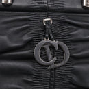 Christian Dior Carreno Hand Bag Leather Black Silver Auth am12928V-14