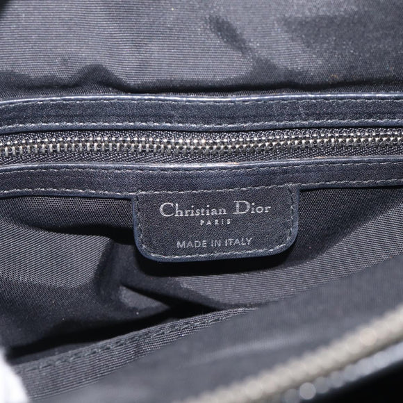 Christian Dior Carreno Hand Bag Leather Black Silver Auth am12928V
