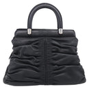Christian Dior Carreno Hand Bag Leather Black Silver Auth am12928V-3