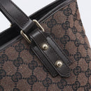 GUCCI GG Canvas Hand Bag Gold Brown 257249 Auth am12939V-14