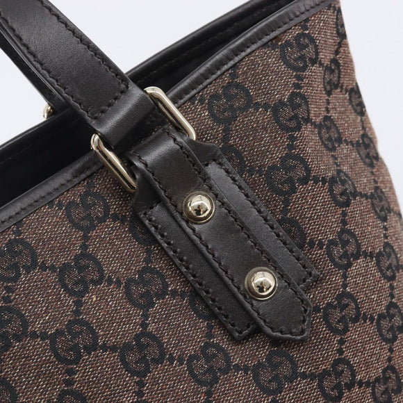 GUCCI GG Canvas Hand Bag Gold Brown 257249 Auth am12939V