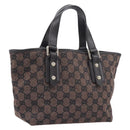 GUCCI GG Canvas Hand Bag Gold Brown 257249 Auth am12939V-1