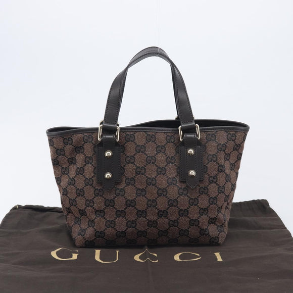 GUCCI GG Canvas Hand Bag Gold Brown 257249 Auth am12939V