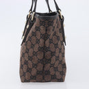GUCCI GG Canvas Hand Bag Gold Brown 257249 Auth am12939V-5