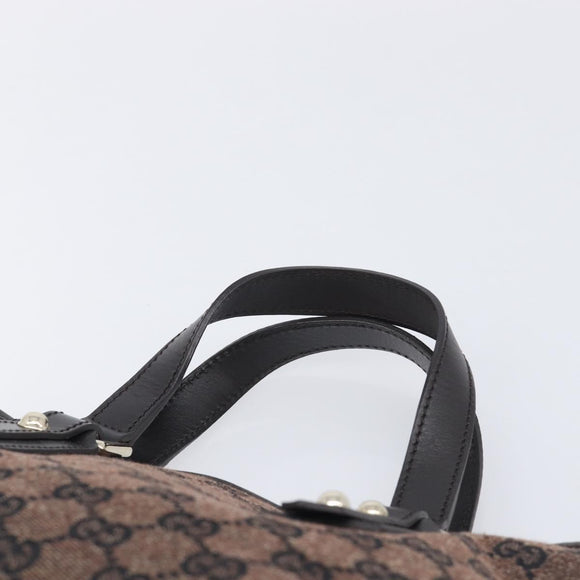 GUCCI GG Canvas Hand Bag Gold Brown 257249 Auth am12939V