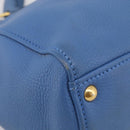 Miu Miu Tote Bag Leather Blue Gold Auth am12943V-11