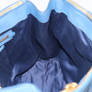 Miu Miu Tote Bag Leather Blue Gold Auth am12943V-19