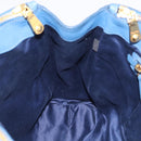 Miu Miu Tote Bag Leather Blue Gold Auth am12943V-20